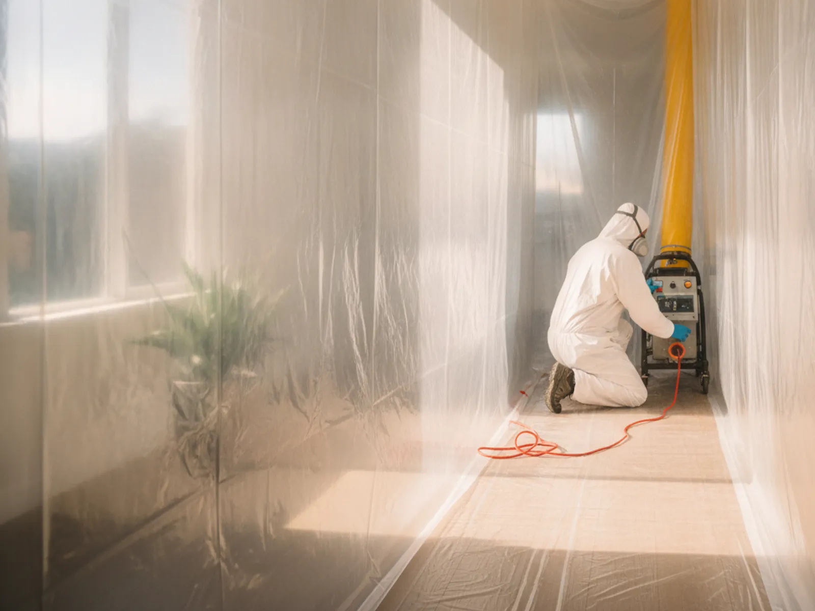 Mold remediation containment and air scrubbing in a Thousand Oaks home
